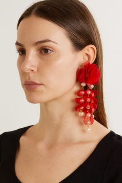 Boucles d'oreilles Flerette Rouge