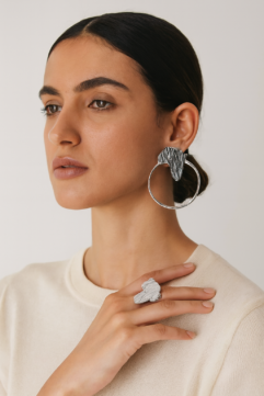 Ensemble bijou 'Afric' : boucle d’oreille et bague dorée