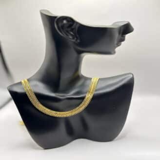 Collier femme doré tressé torsadé plaqué or - Les Joyaux d'Asti