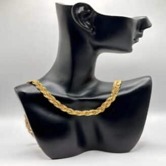 Collier femme doré tressé torsadé plaqué or - Les Joyaux d'Asti